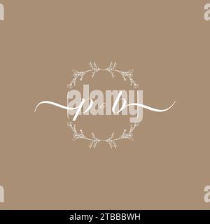 PB handwriting logo of initial signature, wedding and fashion concept design Stock Vector