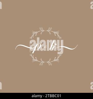 PK handwriting logo of initial signature, wedding and fashion concept design Stock Vector