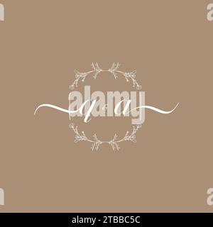 QA handwriting logo of initial signature, wedding and fashion concept design Stock Vector