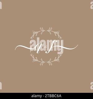 QF handwriting logo of initial signature, wedding and fashion concept design Stock Vector