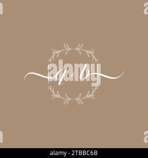 QB handwriting logo of initial signature, wedding and fashion concept design Stock Vector