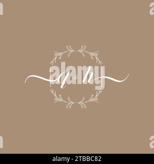 QH handwriting logo of initial signature, wedding and fashion concept design Stock Vector