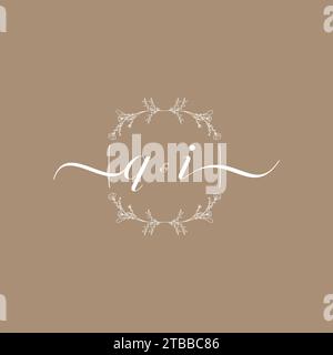 QI handwriting logo of initial signature, wedding and fashion concept design Stock Vector