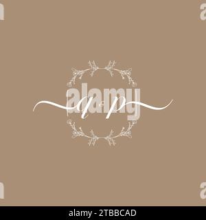 QP handwriting logo of initial signature, wedding and fashion concept design Stock Vector
