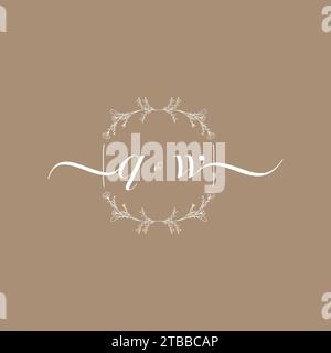 QW handwriting logo of initial signature, wedding and fashion concept design Stock Vector
