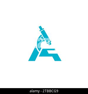 a microscope logo simple design Stock Vector