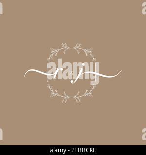 RJ handwriting logo of initial signature, wedding and fashion concept design Stock Vector