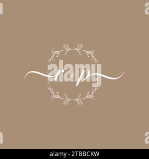 RP handwriting logo of initial signature, wedding and fashion concept design Stock Vector