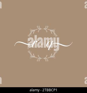 RQ handwriting logo of initial signature, wedding and fashion concept design Stock Vector