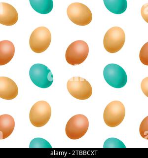 Multi-colored eggs. Vector illustration of seamless pattern. Design element for greeting cards, invitations, covers, wrapping paper, textiles. Stock Vector
