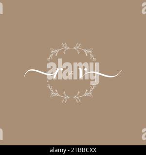 RV handwriting logo of initial signature, wedding and fashion concept design Stock Vector