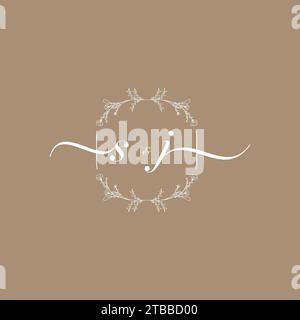 SJ handwriting logo of initial signature, wedding and fashion concept design Stock Vector