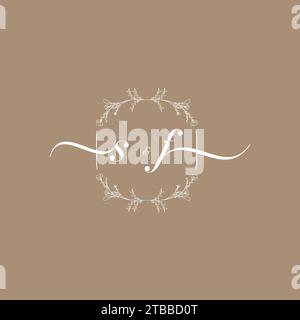 SF handwriting logo of initial signature, wedding and fashion concept design Stock Vector