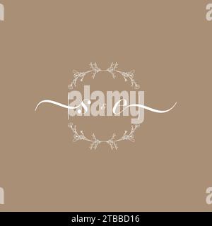 SE handwriting logo of initial signature, wedding and fashion concept design Stock Vector