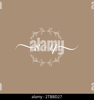 SQ handwriting logo of initial signature, wedding and fashion concept design Stock Vector