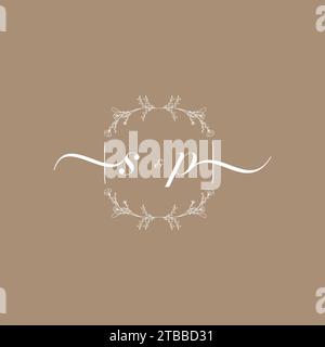 SP handwriting logo of initial signature, wedding and fashion concept design Stock Vector