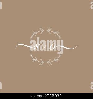 SO handwriting logo of initial signature, wedding and fashion concept design Stock Vector