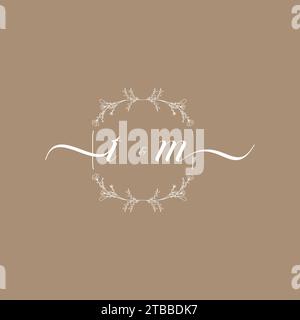 TM handwriting logo of initial signature, wedding and fashion concept design Stock Vector