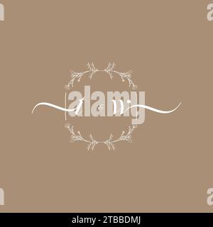 TW handwriting logo of initial signature, wedding and fashion concept design Stock Vector