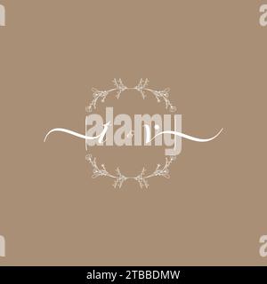 TV handwriting logo of initial signature, wedding and fashion concept design Stock Vector