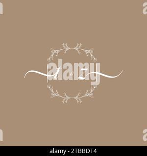 TZ handwriting logo of initial signature, wedding and fashion concept design Stock Vector