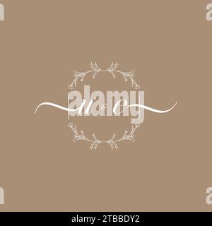UE handwriting logo of initial signature, wedding and fashion concept design Stock Vector