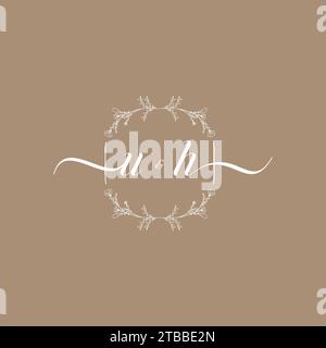 UH handwriting logo of initial signature, wedding and fashion concept design Stock Vector