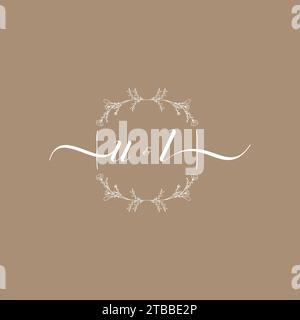 UL handwriting logo of initial signature, wedding and fashion concept design Stock Vector