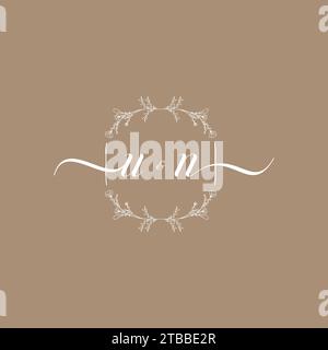 UN handwriting logo of initial signature, wedding and fashion concept design Stock Vector