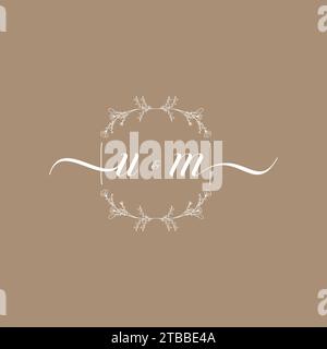 UM handwriting logo of initial signature, wedding and fashion concept design Stock Vector