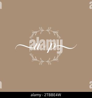 UP handwriting logo of initial signature, wedding and fashion concept design Stock Vector