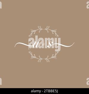 US handwriting logo of initial signature, wedding and fashion concept design Stock Vector