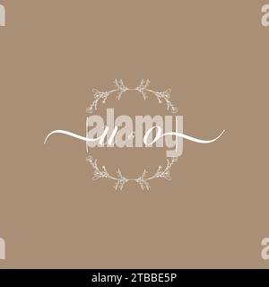 UO handwriting logo of initial signature, wedding and fashion concept design Stock Vector