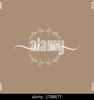 UW handwriting logo of initial signature, wedding and fashion concept design Stock Vector