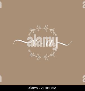 VA handwriting logo of initial signature, wedding and fashion concept design Stock Vector