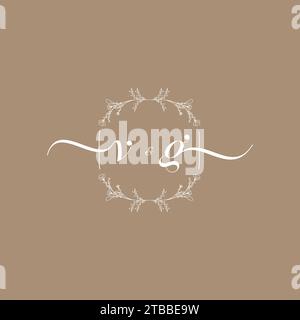 VG handwriting logo of initial signature, wedding and fashion concept design Stock Vector