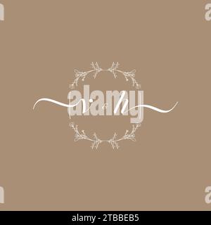VH handwriting logo of initial signature, wedding and fashion concept design Stock Vector