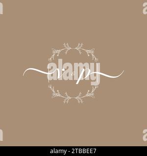 VP handwriting logo of initial signature, wedding and fashion concept design Stock Vector