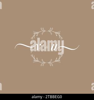 VU handwriting logo of initial signature, wedding and fashion concept design Stock Vector