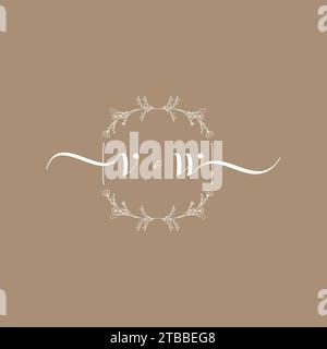 VW handwriting logo of initial signature, wedding and fashion concept design Stock Vector