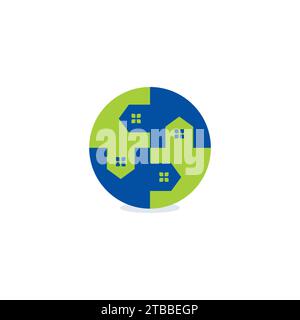 home puzzle logo. Real Estate Logo Vector. Home Icon Stock Vector