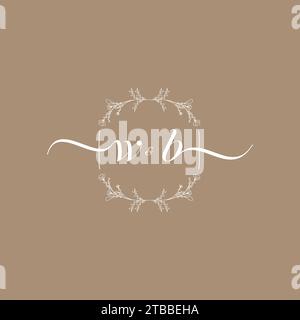 WB handwriting logo of initial signature, wedding and fashion concept design Stock Vector
