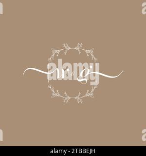 WG handwriting logo of initial signature, wedding and fashion concept design Stock Vector