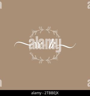 WK handwriting logo of initial signature, wedding and fashion concept design Stock Vector