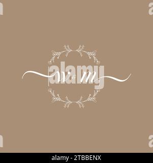 WM handwriting logo of initial signature, wedding and fashion concept design Stock Vector