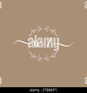 WL handwriting logo of initial signature, wedding and fashion concept design Stock Vector
