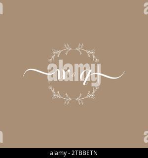WQ handwriting logo of initial signature, wedding and fashion concept design Stock Vector