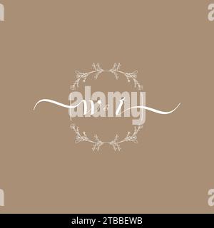 WT handwriting logo of initial signature, wedding and fashion concept design Stock Vector
