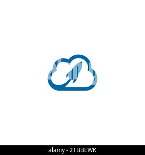 Rocket Cloud Logo. Rocket Backup Logo Stock Vector