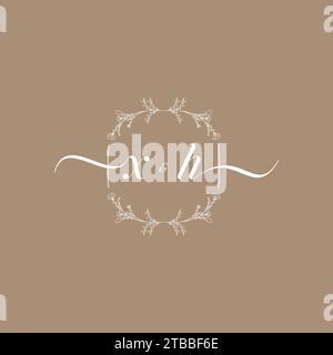 XH handwriting logo of initial signature, wedding and fashion concept design Stock Vector